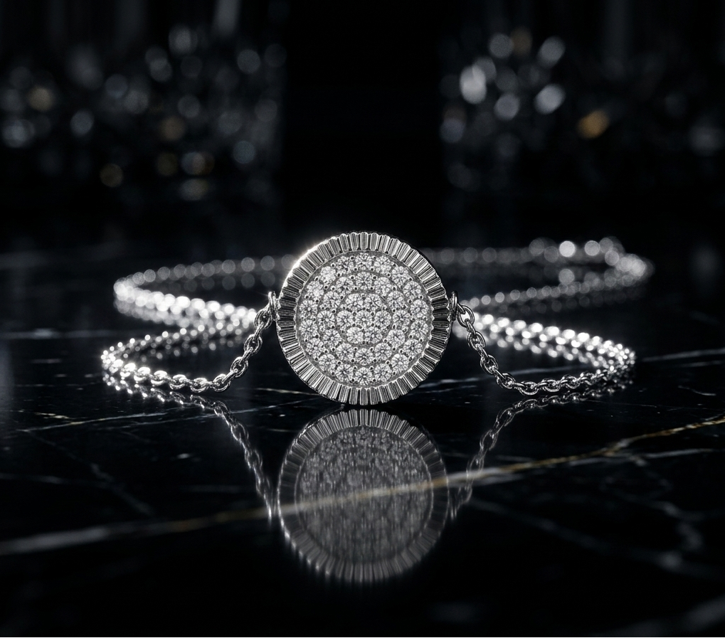 Eternal Sparkle Pavé Disc Pendant Necklace