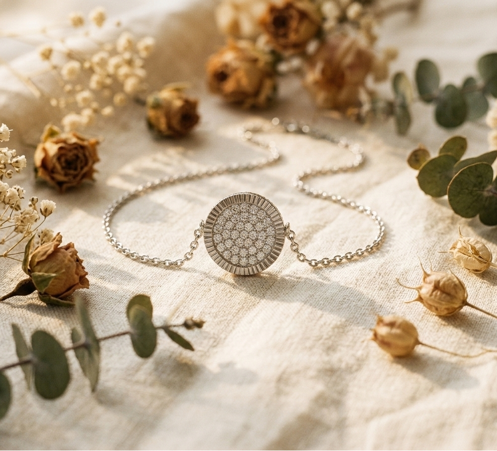 Eternal Sparkle Pavé Disc Pendant Necklace