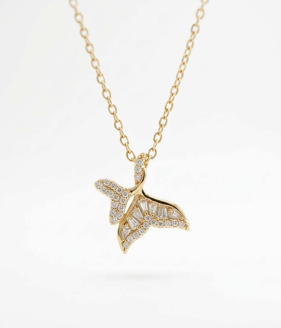 Celestia Wing Diamond Pendant Necklace