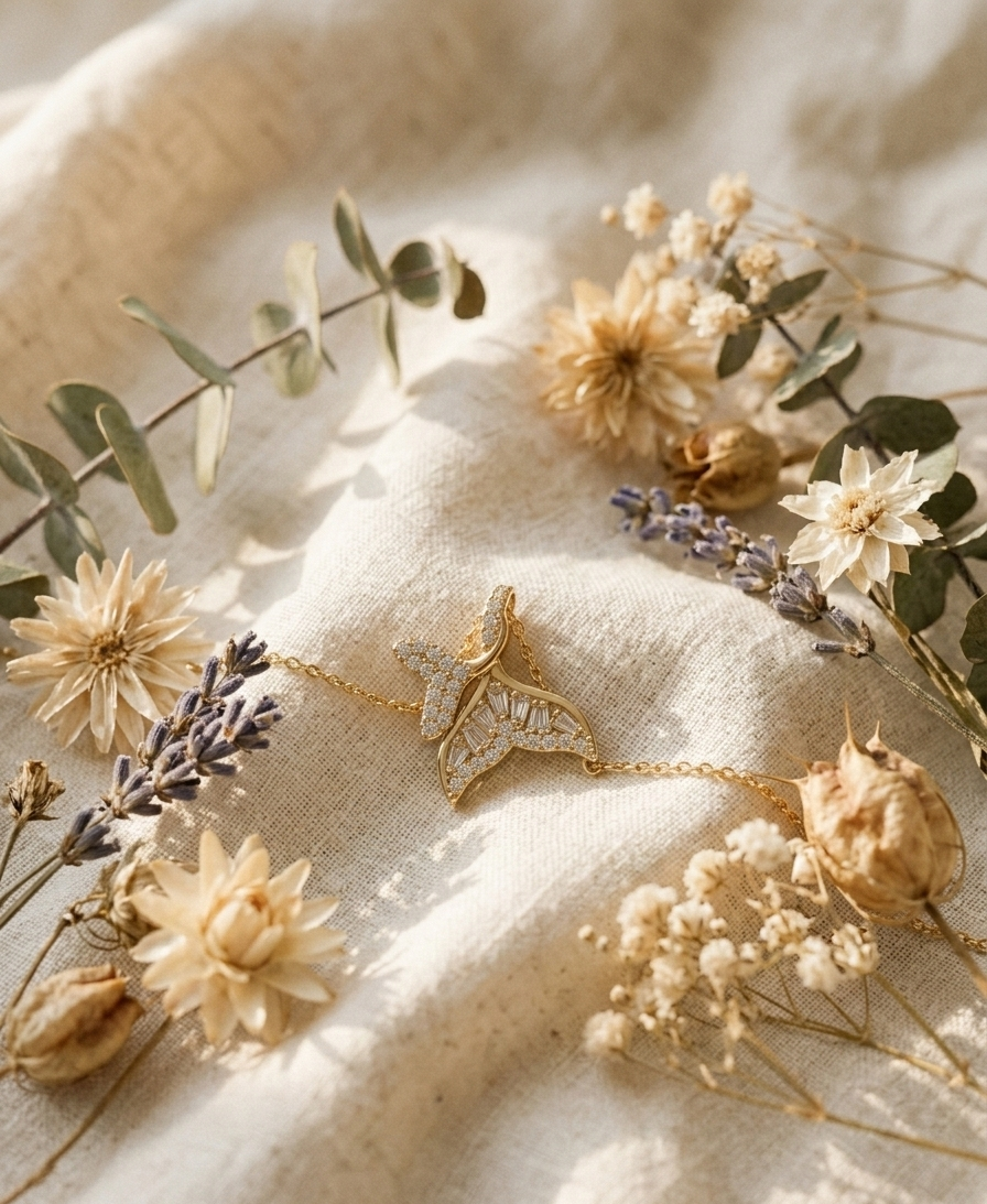 Celestia Wing Diamond Pendant Necklace