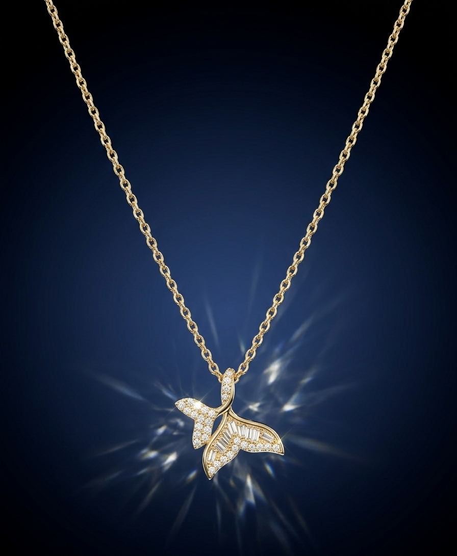 Celestia Wing Diamond Pendant Necklace