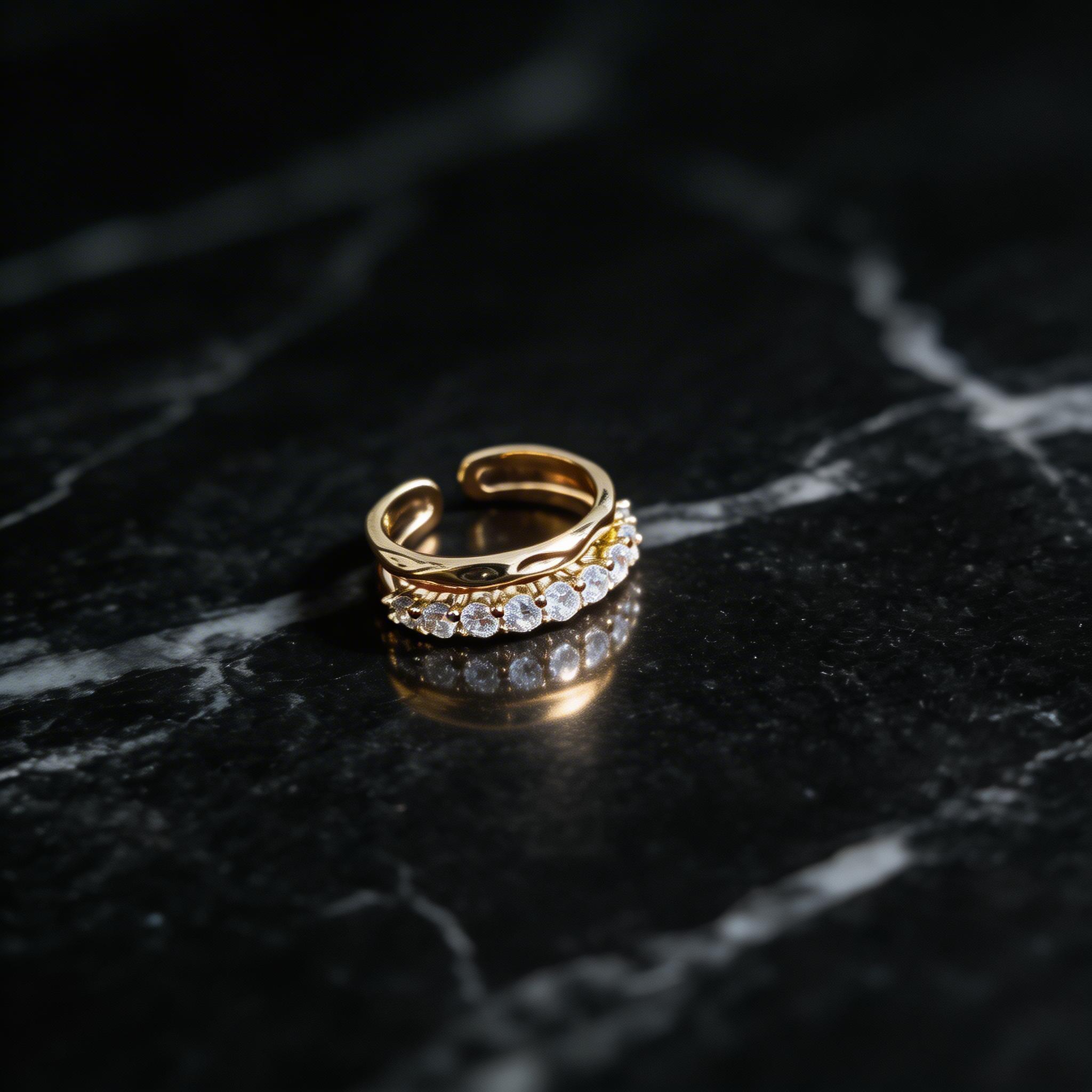 Celeste Dual Band Open Ring