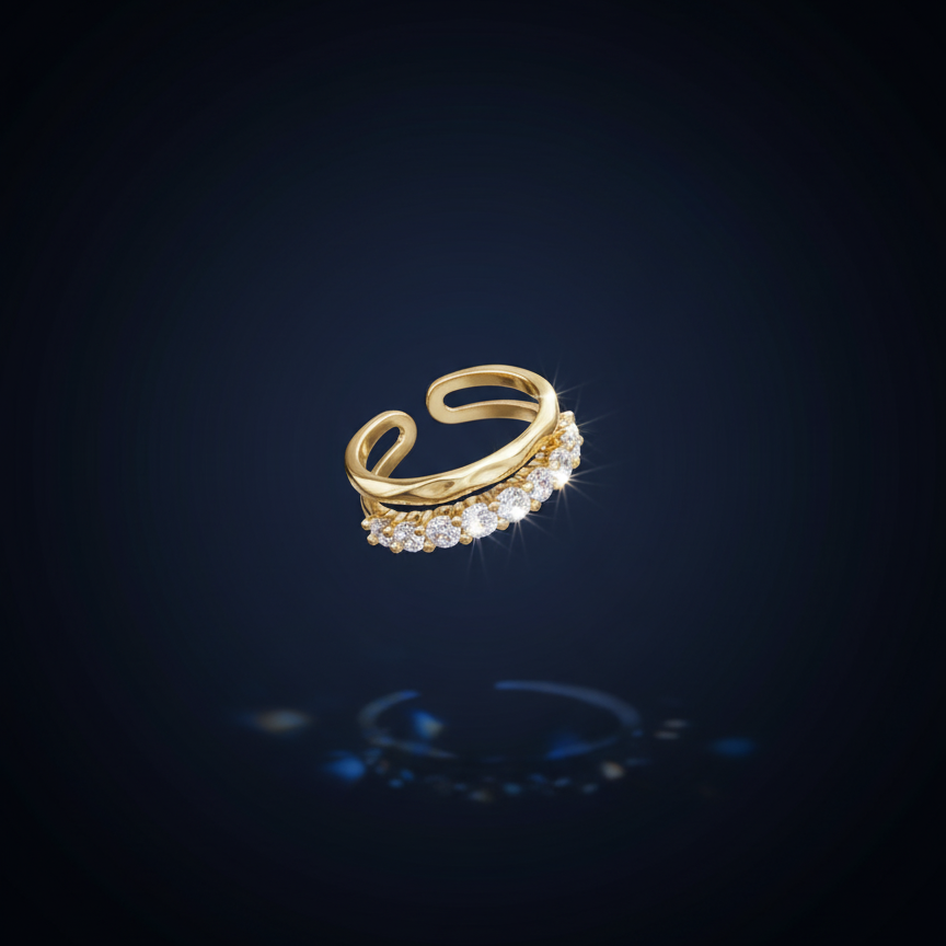 Celeste Dual Band Open Ring
