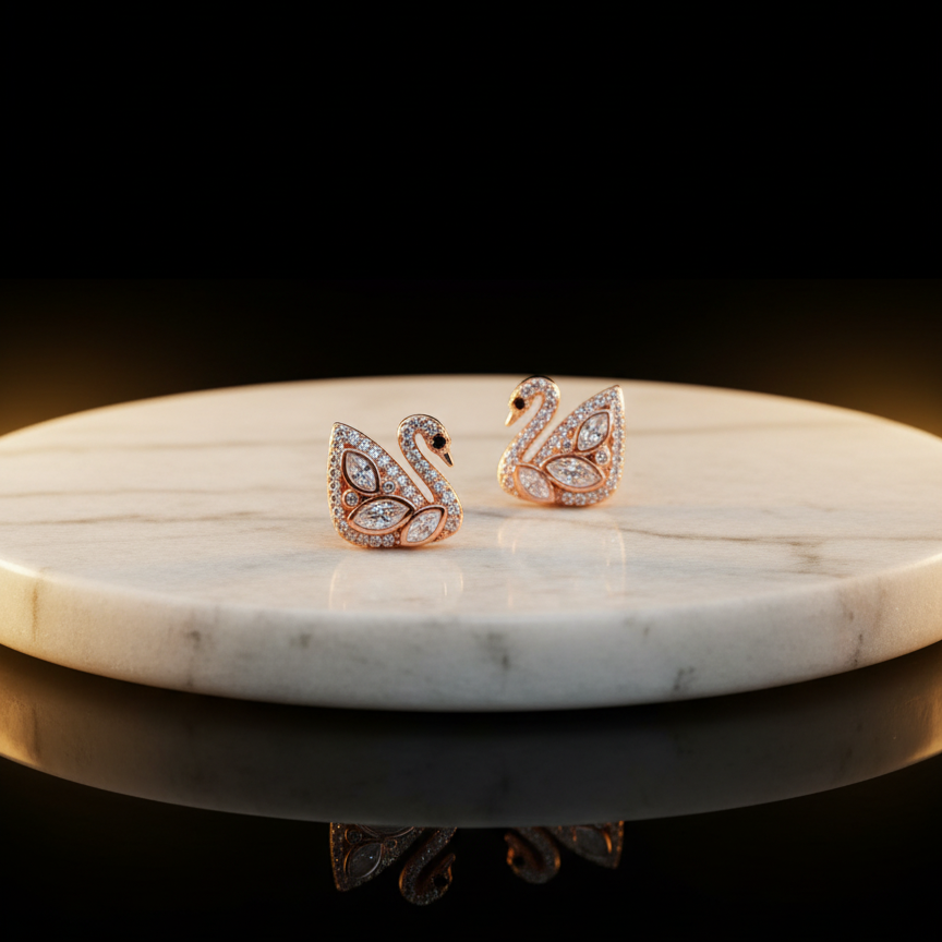 Swan Elegance Stud Earrings