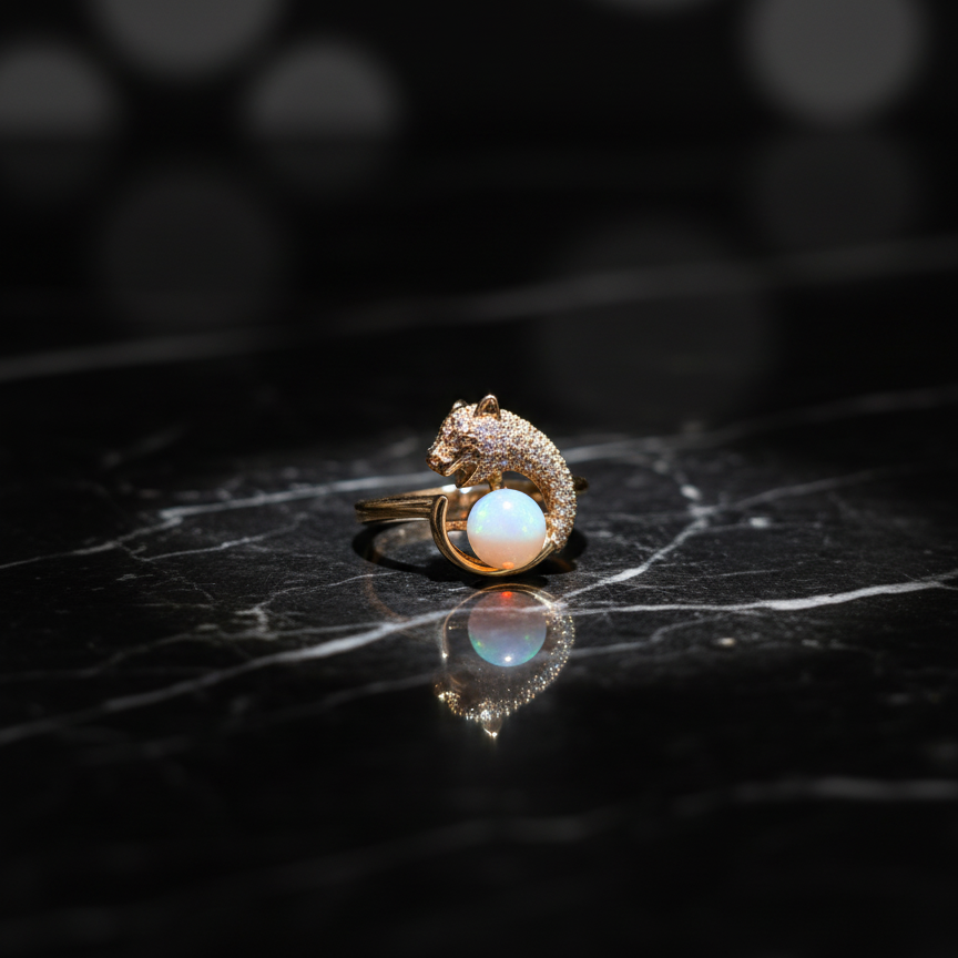 Celestial Panther Opal Ring