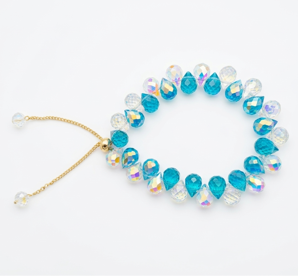 Ocean Prism Crystal Bead Bracelet
