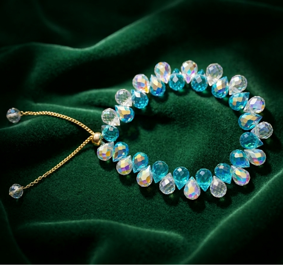 Ocean Prism Crystal Bead Bracelet
