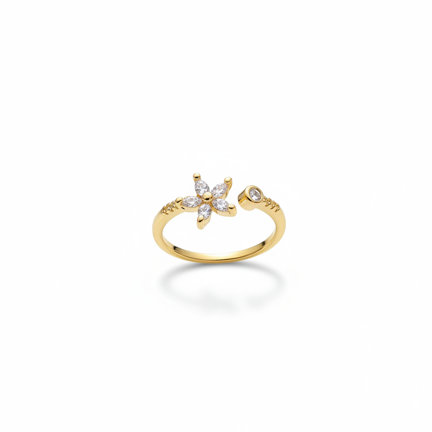 Golden Bloom Open Ring