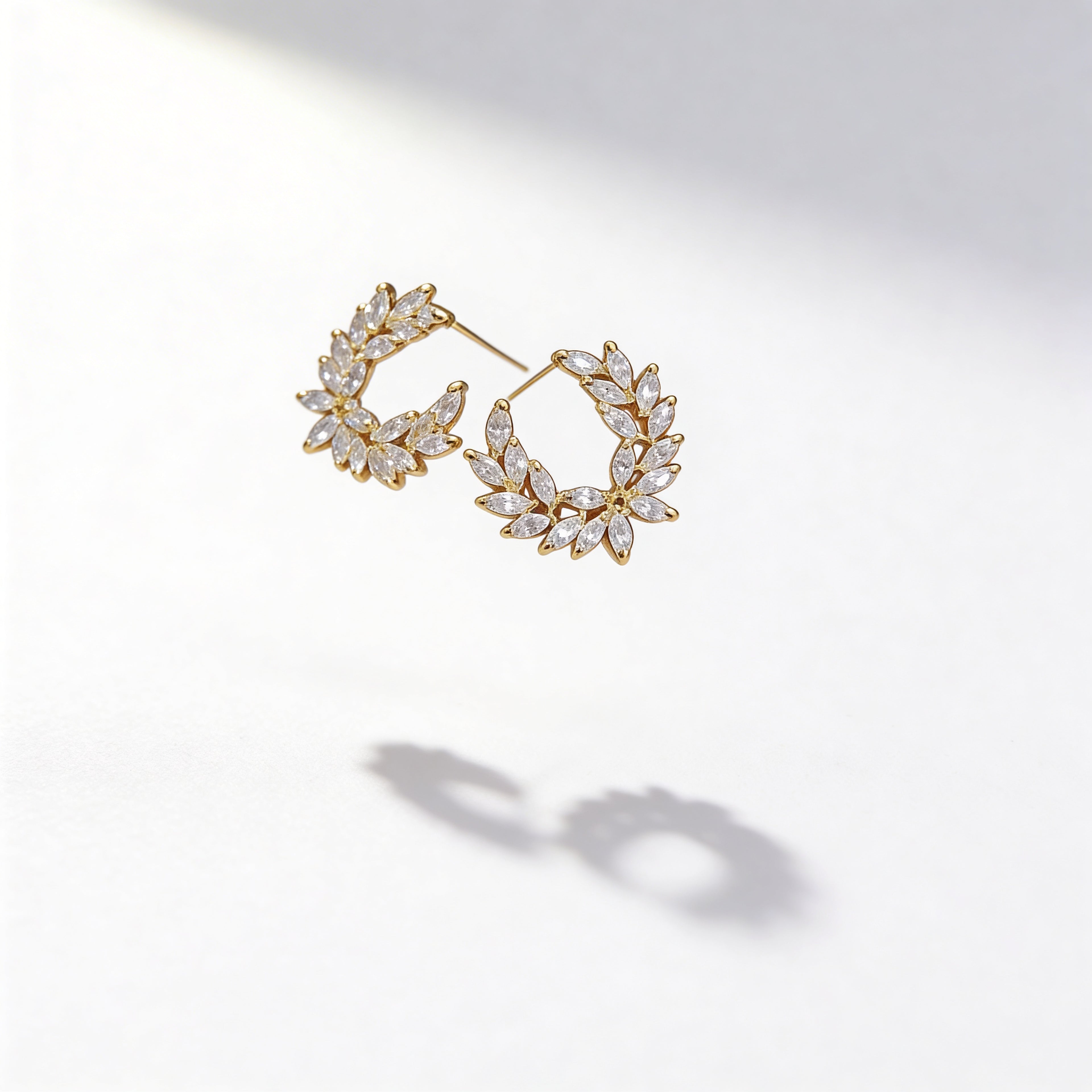 Golden Laurel Arc Earrings