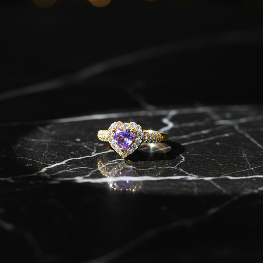 Amora Heart Halo Ring