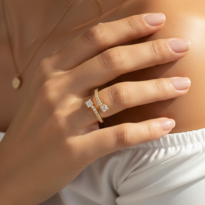 Eterna Twin Spark Wrap Ring