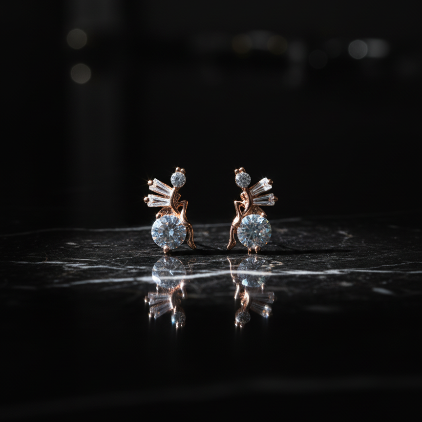 Rose Gold Radiance Drop Earrings