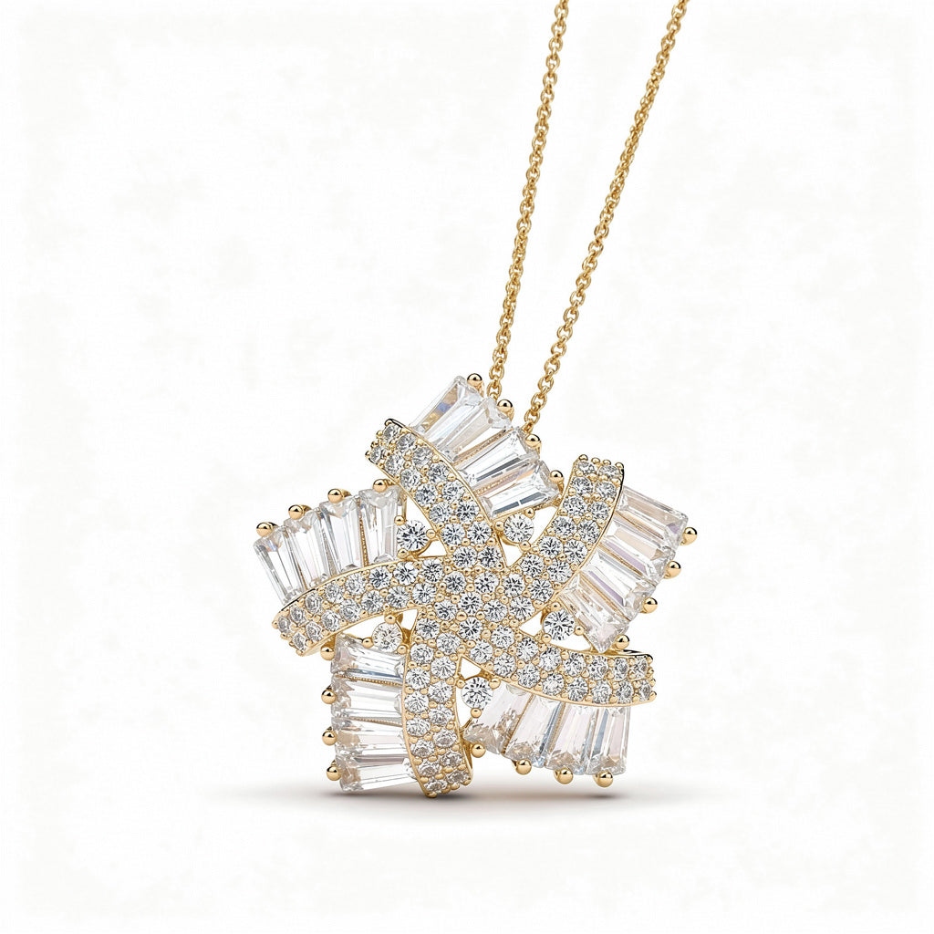 Celestial Radiance Starburst Pendant Necklace