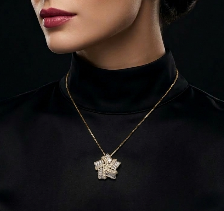 Celestial Radiance Starburst Pendant Necklace