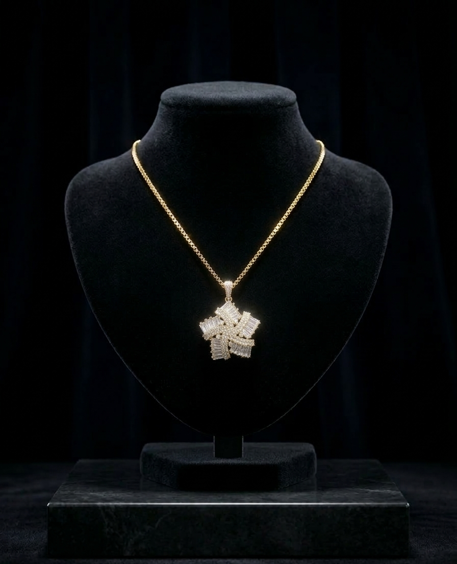 Celestial Radiance Starburst Pendant Necklace