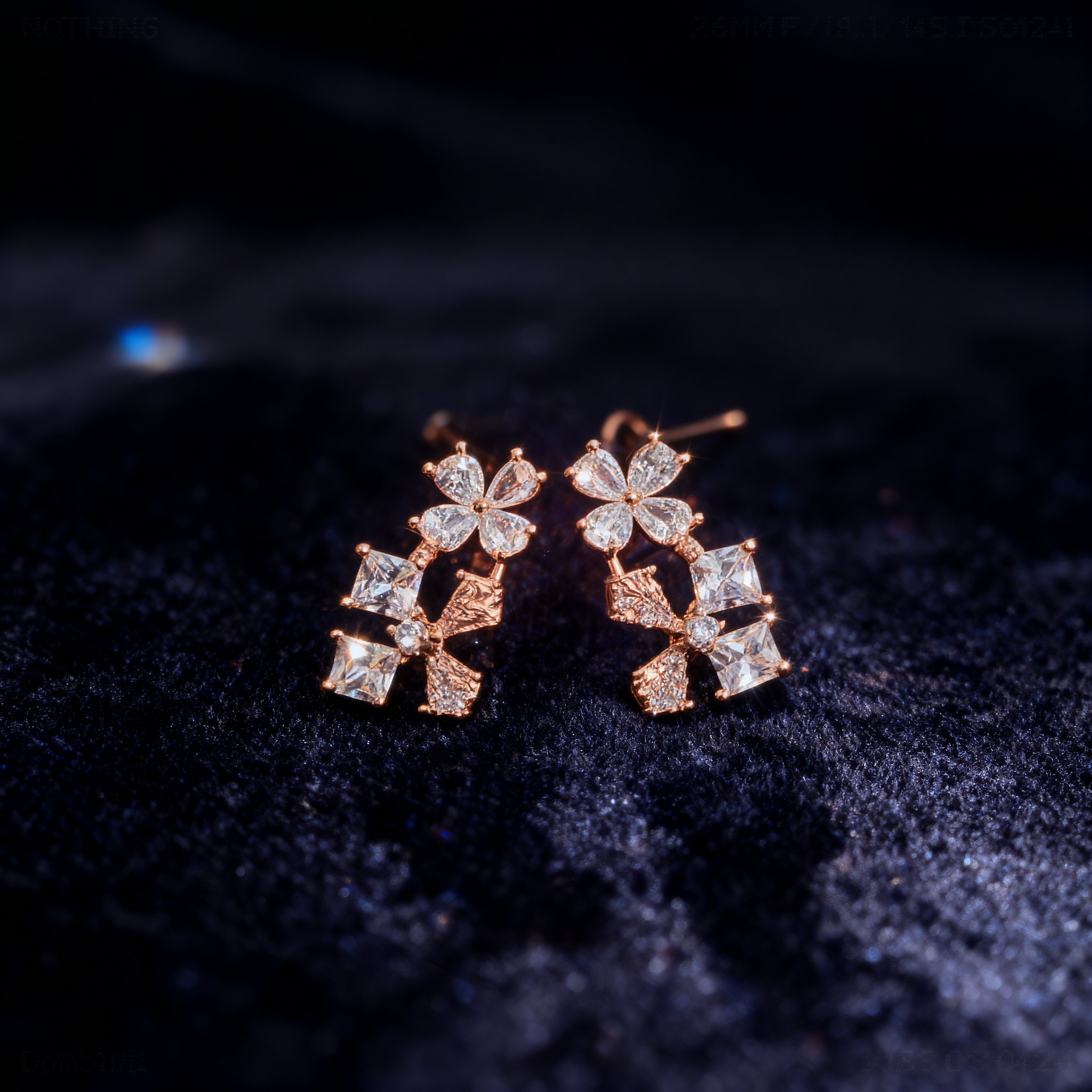 Rose Gold Bloom Cascade Earrings